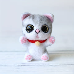 Cat Needle Felting Kit with Instructions Foam Mat Needles