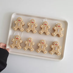 6pcs DIY Snowman Face Candle Silicone Molds Gingerbread Man Candle Aroma Soap