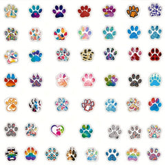 50 Animal Paw Prints Waterproof Stickers for Cars Notebooks Scooters