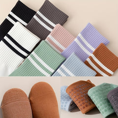 2Pairs Women's Non-Slip Yoga Socks Breathable Medium Tube Dance Training Socks