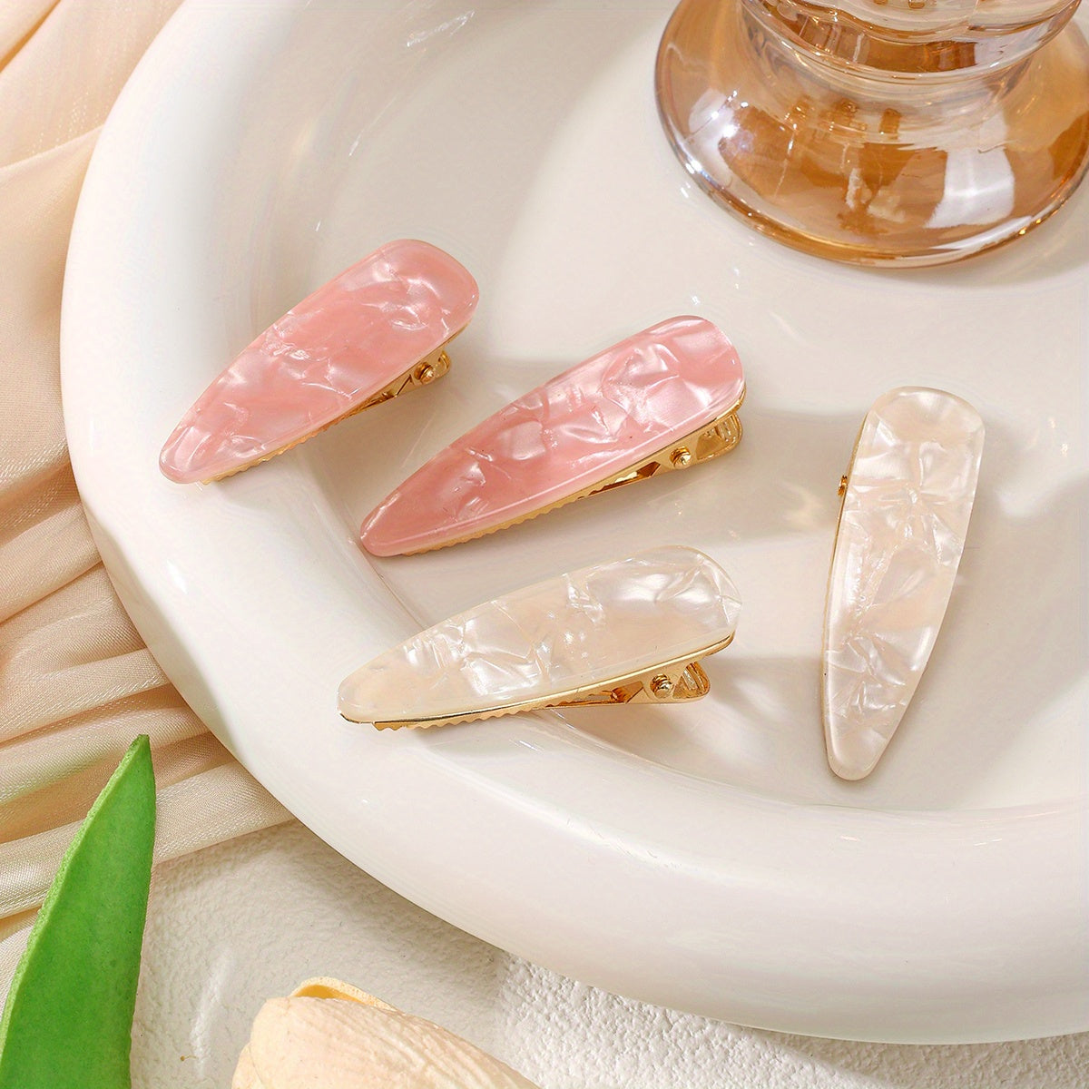4pcs Marbling Barrettes Hair Clips Hair Claw Accessories for Girls