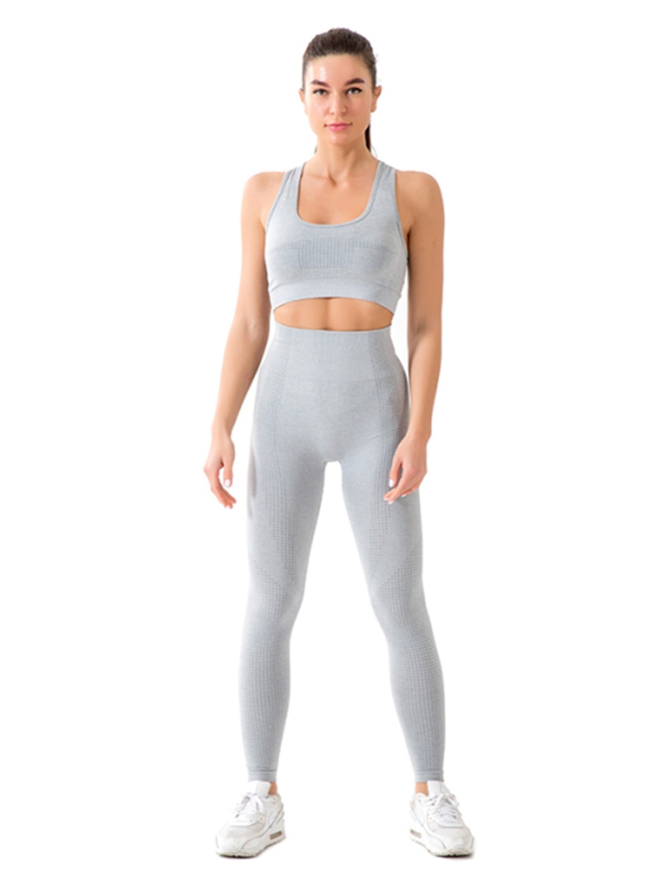 Seamless Ribbed High Waist Leggings Set