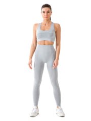 Seamless Ribbed High Waist Leggings Set