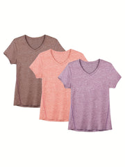 Women's V Neck Yoga Top Moisture Wicking Tee