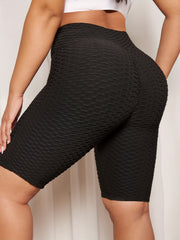 Textured High Waist Biker Shorts