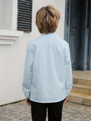 Boys Long Sleeves Shirt Preppy Style For Spring And Summer Kids Clothes