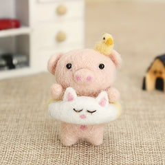 Piggy Felt Kit DIY Embroidery Craft Stitch Wool Felt Material Package