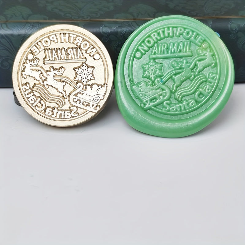 Christmas Wax Seal Stamp Retro Style Lacquer Seal Head Handle Craft Wax Seal Hea