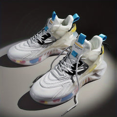 Men's Shock Absorbing Lace Up Sneakers Casual Walking Shoes