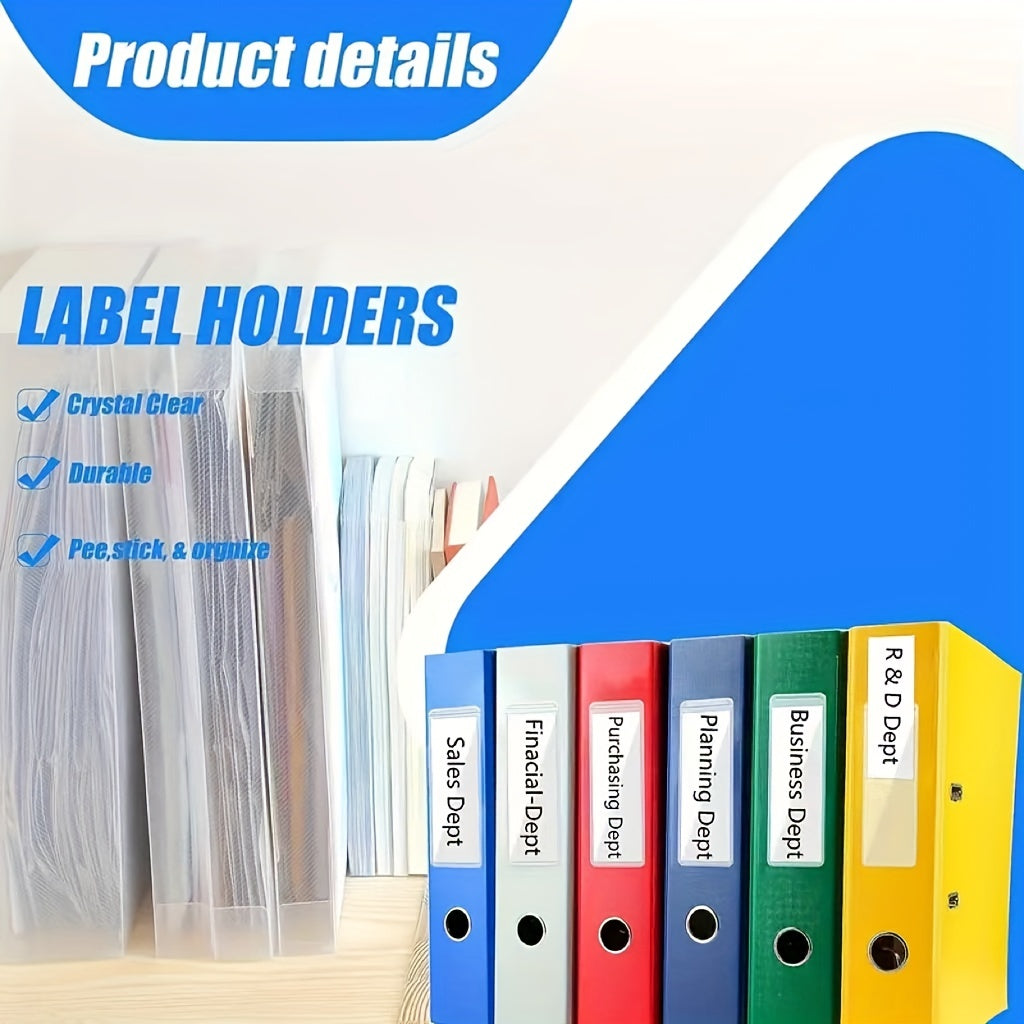 60pcs Clear Adhesive Label Holders and Cardstock Pockets