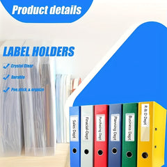 60pcs Clear Adhesive Label Holders and Cardstock Pockets