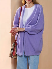 Casual Sweater Women's Plus Knit Cardigan
