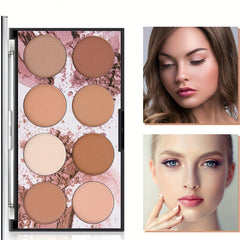 8 Blush Contouring Powder Palette - Waterproof Matte Shimmer Powder