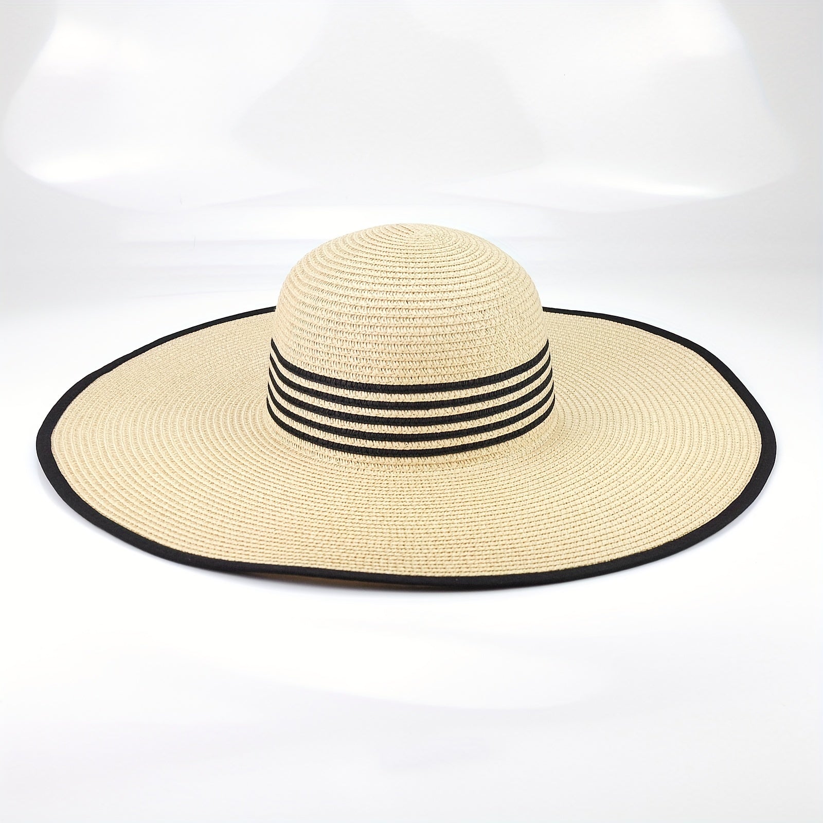 Beige Oversized Floppy Sun Hat Women Travel Beach Hat Edge Wide Brim