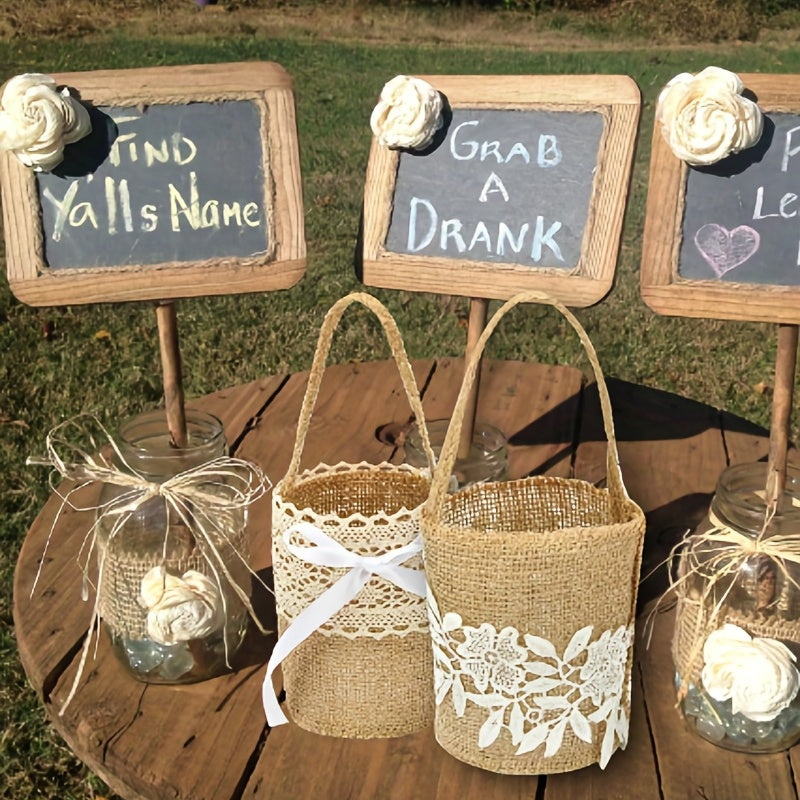 Rustic Wedding Burlap Small Bags for Tableware Supplies