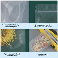 10pcs Frosted Self Sealing Bags for Food Packaging Holiday Candy Bags