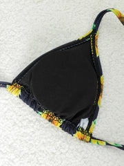 2pcs Girl's Sunflower Bikini Set Bathing Suit for Summer Vacation