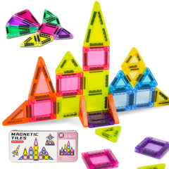 40pc Mini Magnetic Building Blocks Set - Bright Colors, Fun & Educational