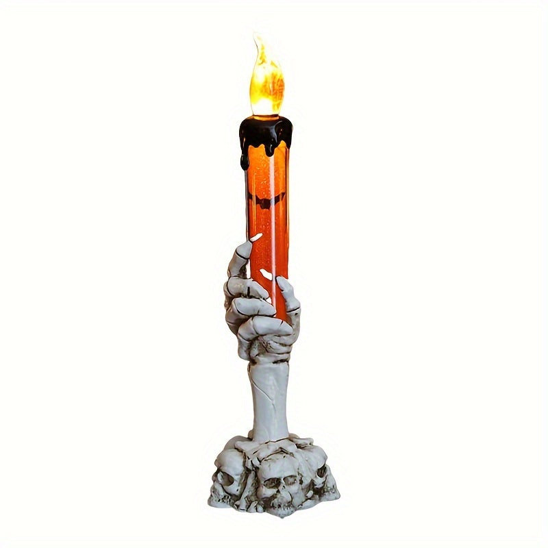 1pc Halloween LED Candle Skeleton Ghost Hand Light