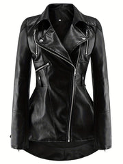 Streetwear Zip Up Lapel Neck Jacket for Fall & Winter