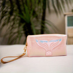 Mermaid Tail Makeup Bag Laser Travel Cosmetic Bag Organizer With Wrist Strap