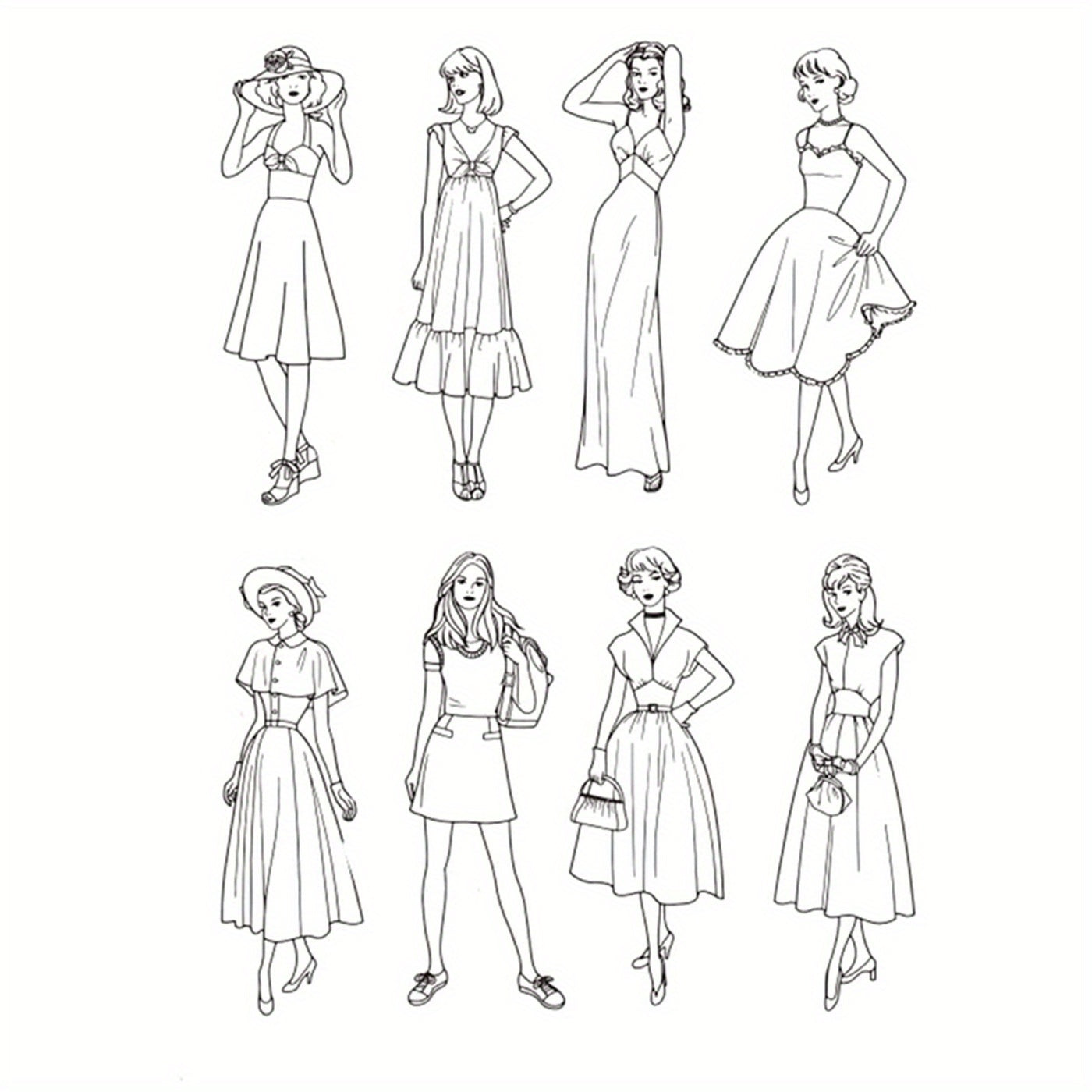 Arbuya Women Mother Vintage Dress Silicone Rubber Stamp for Scrapbooking DIY