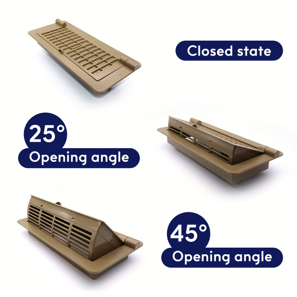 2pcs Brown Floor Vent Covers 10"x25.4cm Adjustable Air Vent Deflectors