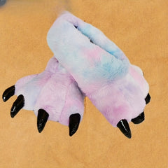 Cozy Plush House Slippers Funny Claw Shoes Men Women Winter Indoor