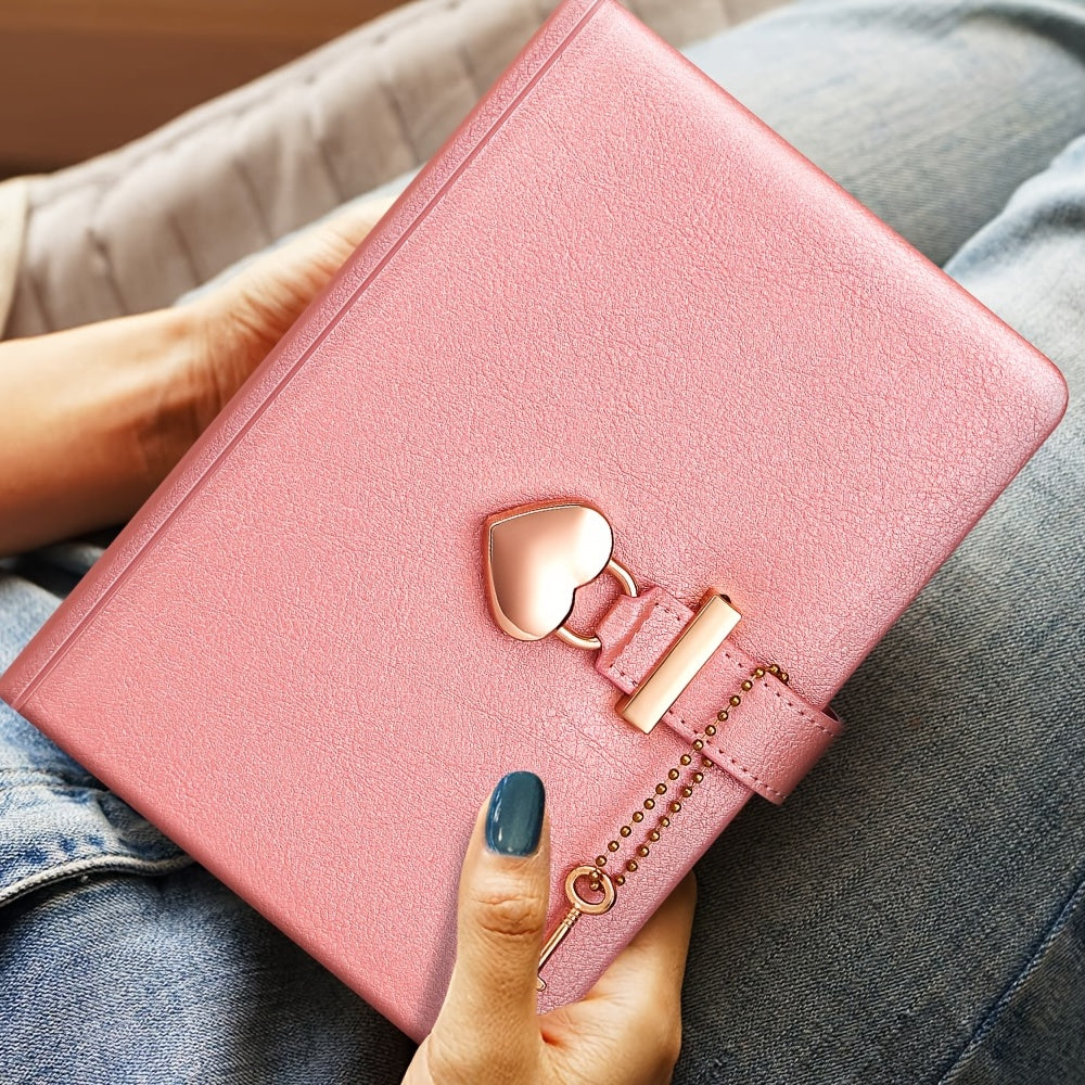 Heart Lock Journal & Pink Drill Pen Set