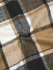 Oversized Plaid Shirt Jacket Long Sleeve Button Up Casual Shacket