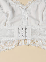 Floral Lace Wireless Bra Comfy & Cut Out Bra Women's Lingerie