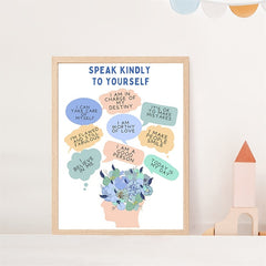 Classroom Affirmations Poster Self-Encouragement Mantras Mental Health