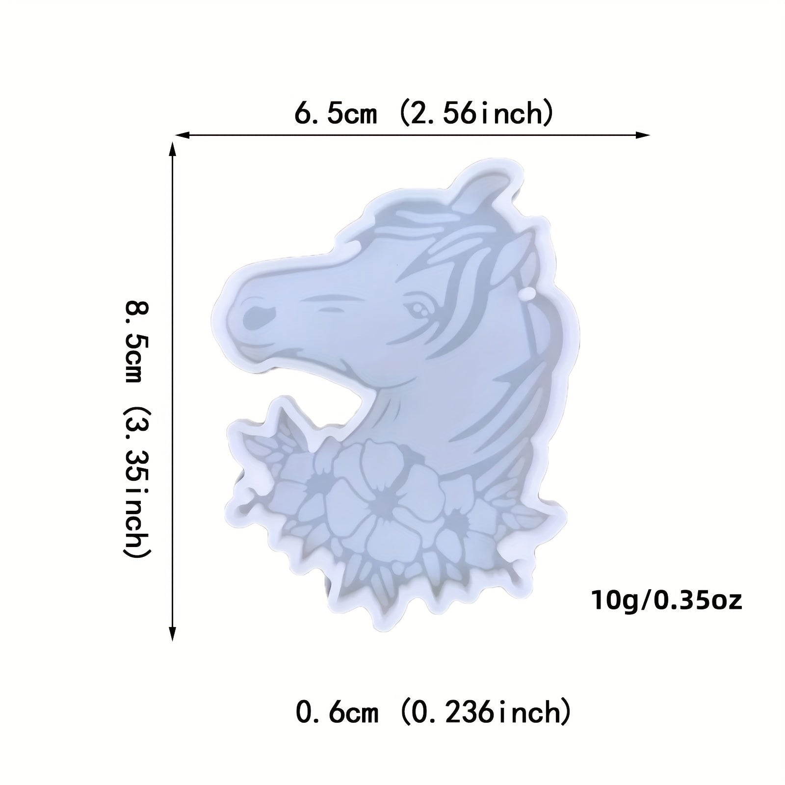 Epoxy Resin Horse Flower Keychain Pendant Silicone Mold Jewelry Making