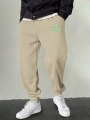 Men's Flame Skull Sweatpants Drawstring Joggers