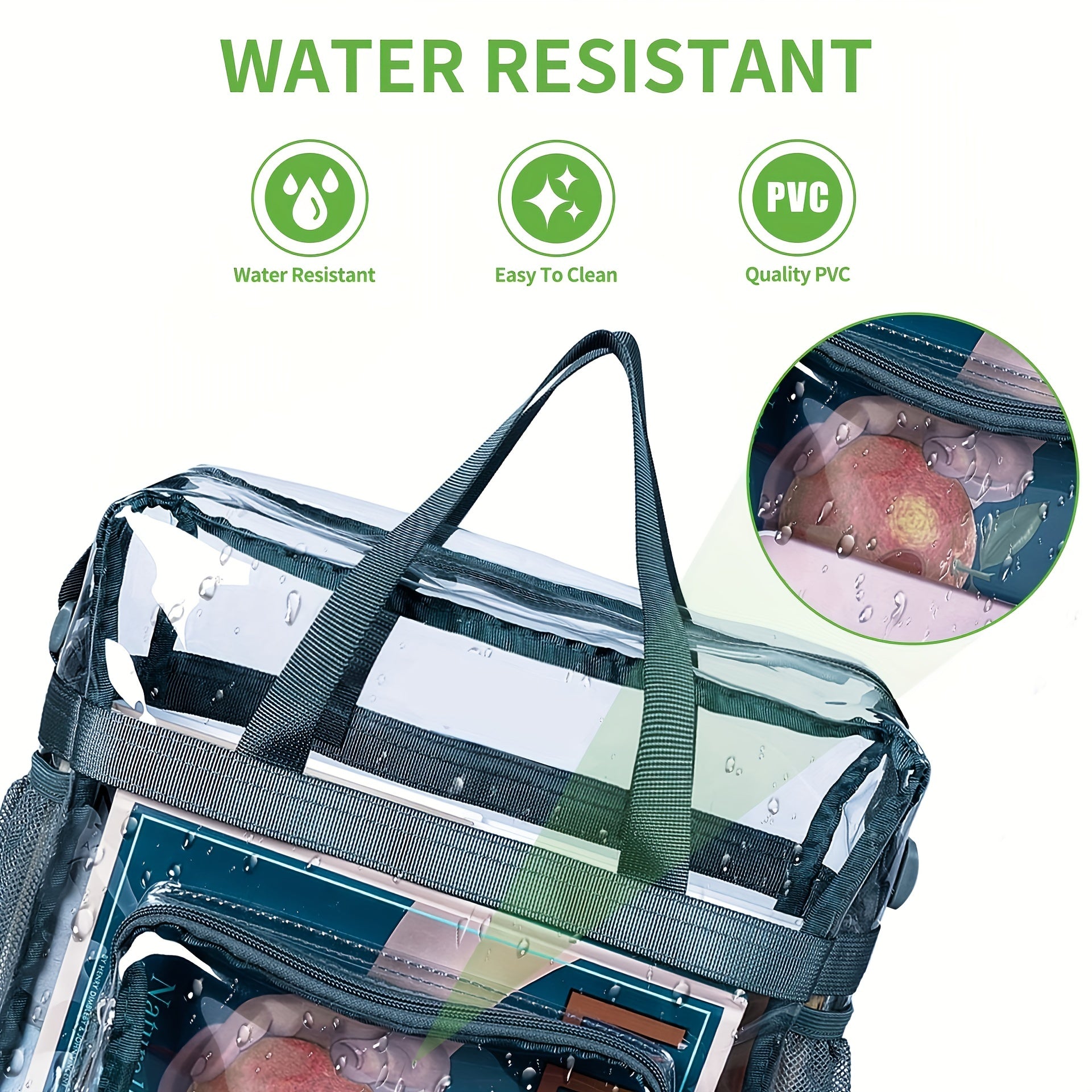 Transparent PVC Large Capacity Beach Bag Travel Bag Waterproof Wash Bag