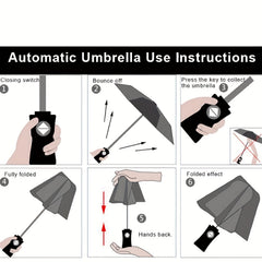 Compact Windproof Travel Umbrella Automatic Lightweight Portable Umbrella
