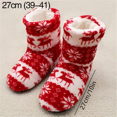 Elk Pattern Fuzzy Socks Plush Floor Socks Women's Stockings