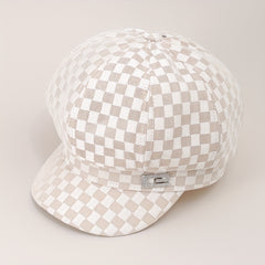 Plaid Beret Mesh Breathable Painter's Cap British Style Women Newsboy Hat