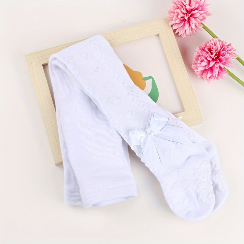 Girl's Non-slip Pantyhose with Bow Decoration