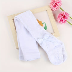 Girl's Non-slip Pantyhose with Bow Decoration