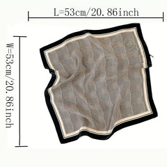 Houndstooth Print Square Scarf Satin Neckerchief Bandana Women Decorative
