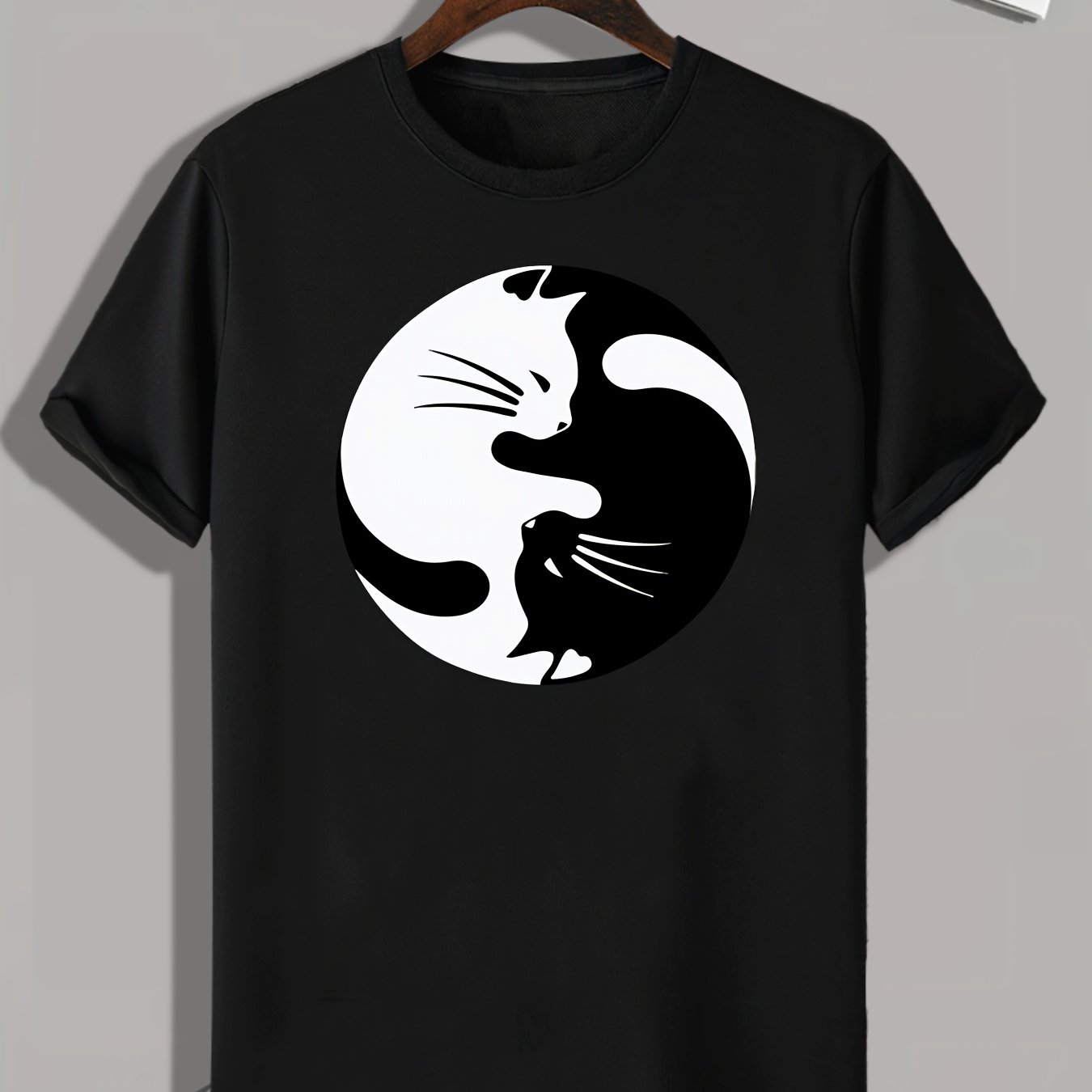 Cat Print Men's Graphic T shirt Casual Comfy Tees For Summer