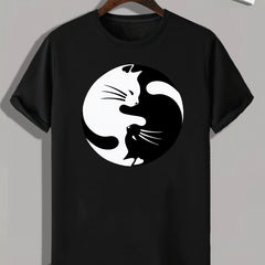Cat Print Men's Graphic T shirt Casual Comfy Tees For Summer