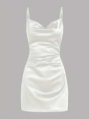 Solid Cowl Neck Bodycon Cami Dress
