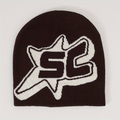 Y2K Candy Couple Beanie Letter Jacquard Skull Cap Hip Hop Ski Hat