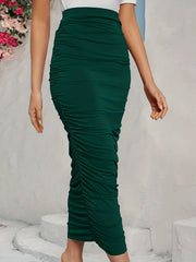 Ruched Ankle Length Skirt for Spring & Summer
