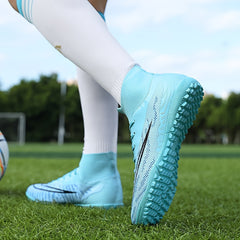 Men's High Top Turf Football Boots Anti-skid TF Soccer Cleats