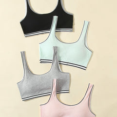 4pcs Solid Sports Bra Set in Various Colors