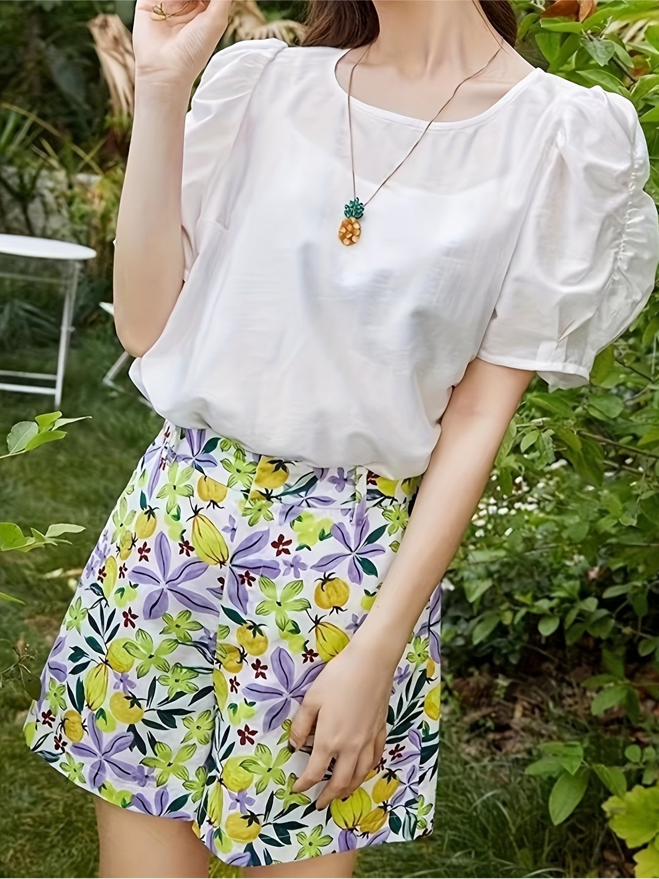Floral Print Wide Leg Shorts for Women