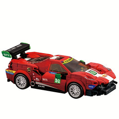 Red Racing Car Building Blocks Model Sports Car Ornament Toy Set